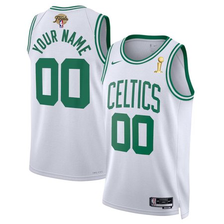 Men's Boston Celtics Active Player Custom White 2024 Finals Champions Association Edition Stitched Basketball Jersey