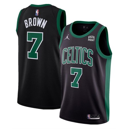 Men's Boston Celtics #7 Jaylen Brown Black Statement Edition Stitched Basketball Jersey