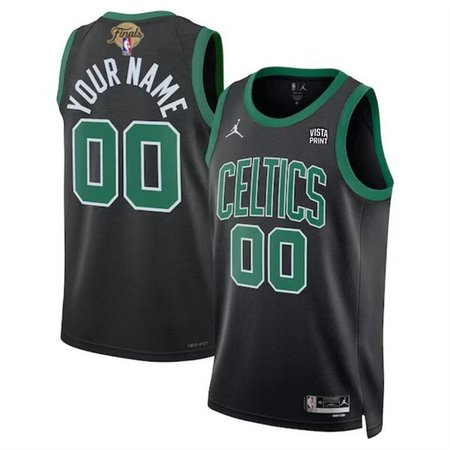 Men's Boston Celtics Active Player Custom Black 2024 Finals Statement Edition Stitched Basketball Jersey