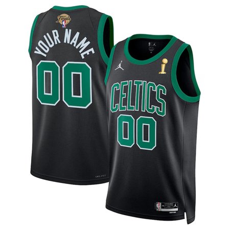 Men's Boston Celtics Active Player Custom Black 2024 Finals Champions Statement Edition Stitched Basketball Jersey
