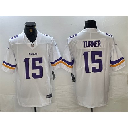 Men's Minnesota Vikings #15 Dallas Turner White 2024 Draft Vapor Untouchable Limited Stitched Jersey