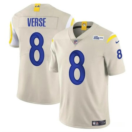 Men's Los Angeles Rams #8 Jared Verse Bone 2024 Draft Vapor Untouchable Stitched Football Jersey