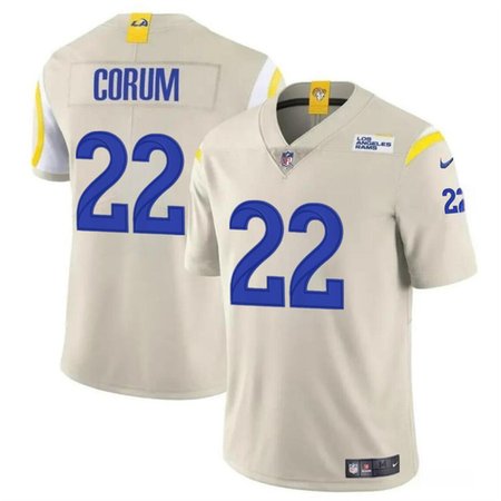 Youth Los Angeles Rams #22 Blake Corum Bone 2024 Draft Vapor Untouchable Stitched Football Jersey