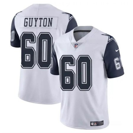 Youth Dallas Cowboys #60 Tyler Guyton White 2024 Draft Color Rush Limited Stitched Football Jersey