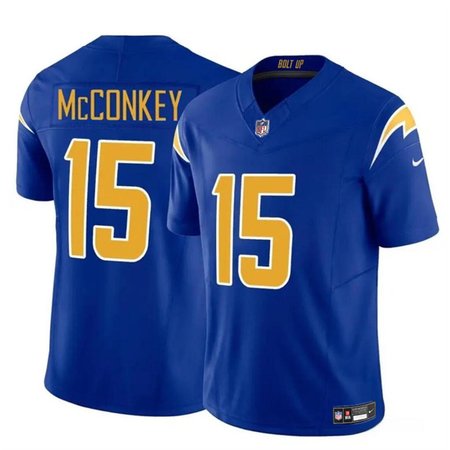 Youth Los Angeles Chargers #15 Ladd McConkey Royal 2024 Draft F.U.S.E Vapor Limited Stitched Football Jersey