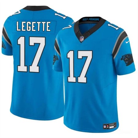Men's Carolina Panthers #17 Xavier Legette Blue 2024 Draft F.U.S.E. Vapor Limited Stitched Football Jersey