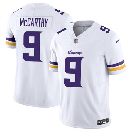 Men's Minnesota Vikings #9 J.J. McCarthy White 2024 Draft F.U.S.E Vapor Untouchable Limited Stitched Jersey