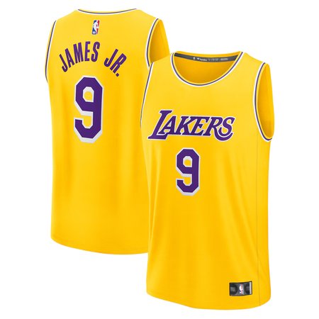 Men's Los Angeles Lakers Bronny James Fanatics Gold 2024 NBA Draft Fast Break Player Jersey - Icon Edition