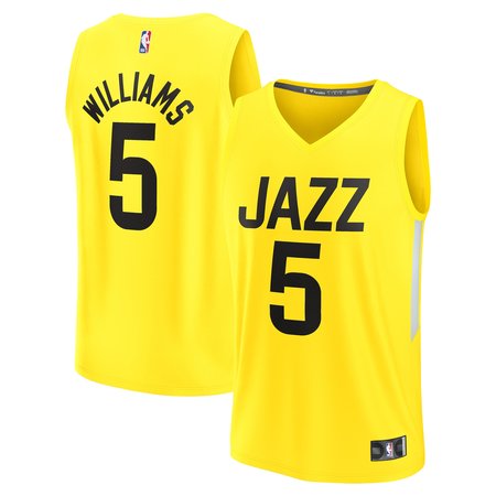 Men's Utah Jazz Cody Williams Fanatics Yellow 2024 NBA Draft Fast Break Player Jersey - Icon Edition