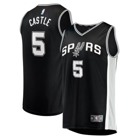 Men's San Antonio Spurs Stephon Castle Fanatics Black 2024 NBA Draft Fast Break Player Jersey - Icon Edition
