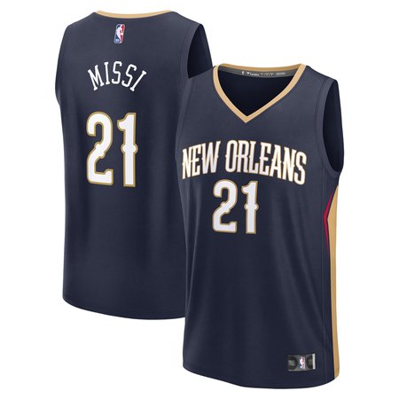 Youth New Orleans Pelicans Yves Missi Fanatics Navy 2024 NBA Draft Fast Break Player Jersey - Icon Edition