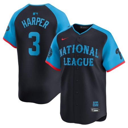 Men's National League Bryce Harper Nike Navy 2024 MLB All-Star Game Limited Player Jersey