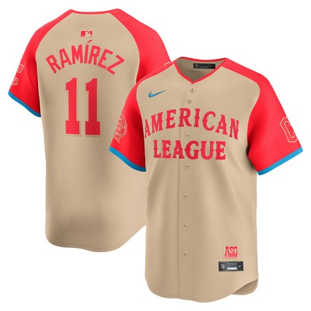 Men's American League Jose Ramirez Nike Cream 2024 MLB All-Star Game Limited Player Jersey