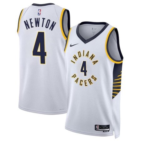 Men's Indiana Pacers #4 Tristen Newton White 2024 Draft Association Edition Stitched Basketball Jersey