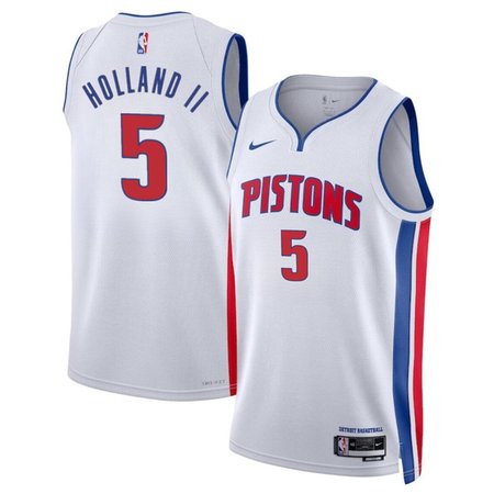 Men's Detroit Pistons #5 Ron Holland II White 2024 Draft Association Edition Stitched Jersey