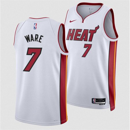Men's Miami Heat #7 Kel'el Were White 2024 Draft Association Edition Stitched Basketball Jersey