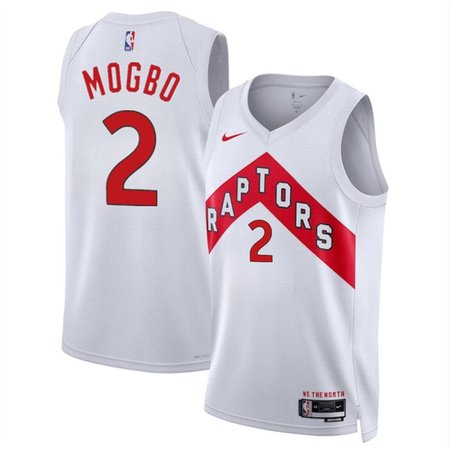 Men's Toronto Raptors #2 Jonathan Mogbo White 2024 Draft Association Edition Stitched Basketball Jersey