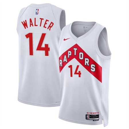 Men's Toronto Raptors #14 Ja' Kobe Walter White 2024 Draft Association Edition Stitched Basketball Jersey