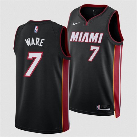 Men's Miami Heat #7 Kel'el Were Black 2024 Draft Icon Edition Stitched Basketball Jersey