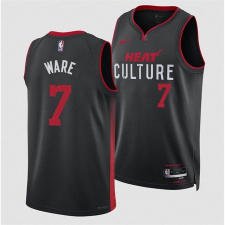 Men's Miami Heat #7 Kel'el Were Black 2024 Draft City Edition Stitched Basketball Jersey