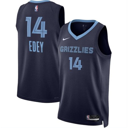 Men's Memphis Grizzlies #14 Zach Edey Navy 2024 Draft Icon Edition Stitched Jersey