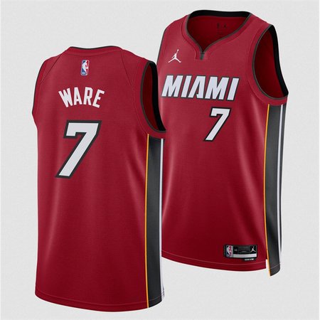 Men's Miami Heat #7 Kel'el Were Red 2024 Draft Statement Edition Stitched Basketball Jersey