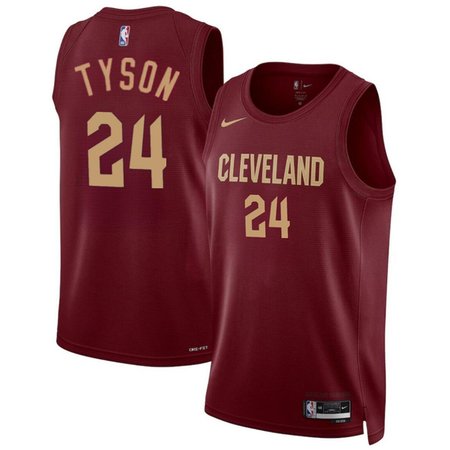 Men's Cleveland Cavaliers #24 Jaylon Tyson Wine 2024 Draft Icon Edition Stitched Jersey
