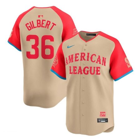 Men's American League Logan Gilbert Cream 2024 All-Star Limited Stitched Baseball Jersey