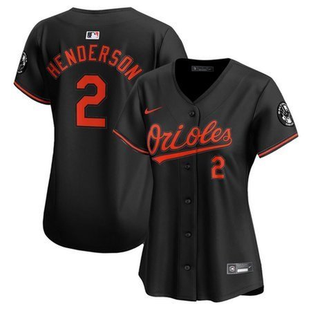 Women's Baltimore Orioles Gunnar Henderson Nike Black Home Limited Player Jersey