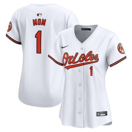 Women's Baltimore Orioles Nike White #1 Mom Home Limited Jersey