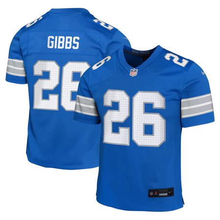 Youth Detroit Lions Jahmyr Gibbs Nike Blue Team Player Game Jersey