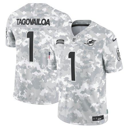 Men's Miami Dolphins Tua Tagovailoa Nike Arctic Camo 2024 Salute to Service Limited Jersey