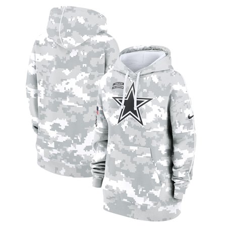 Women's Dallas Cowboys Nike Arctic Camo 2024 Salute To Service Club Fleece Pullover Hoodie