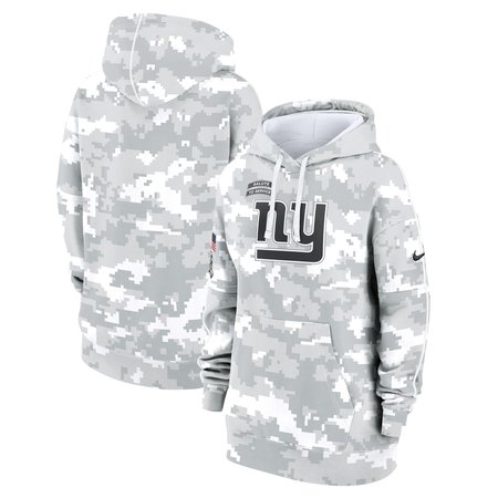 Women's New York Giants Nike Arctic Camo 2024 Salute To Service Club Fleece Pullover Hoodie