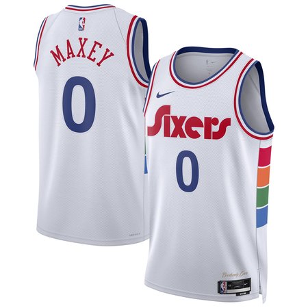 Unisex Philadelphia 76ers Tyrese Maxey Nike White 2024/25 Swingman Player Jersey - City Edition