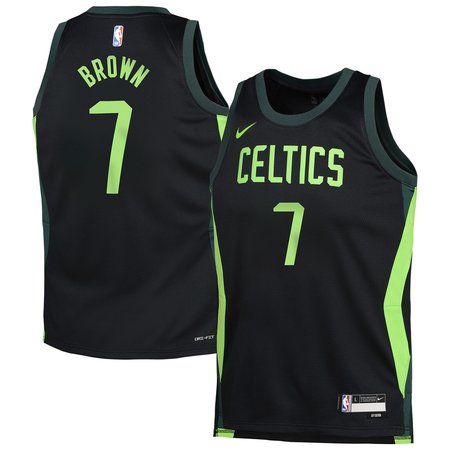 Youth Boston Celtics Jaylen Brown Nike Black 2024/25 Swingman Player Jersey - City Edition