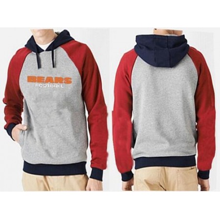 Chicago Bears English Version Pullover Hoodie Grey & Red