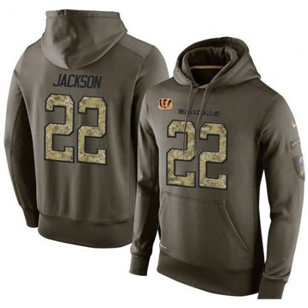 NFL Men's Nike Cincinnati Bengals #22 William Jackson Stitched Green Olive Salute To Service KO Performance Hoodie