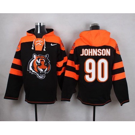 Nike Bengals #90 Michael Johnson Black Player Pullover NFL Hoodie