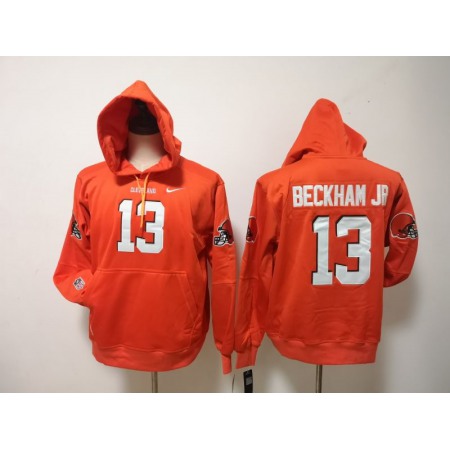 Men's Cleveland Browns #13 Odell Beckham Jr. Orange Pullover Hoodie