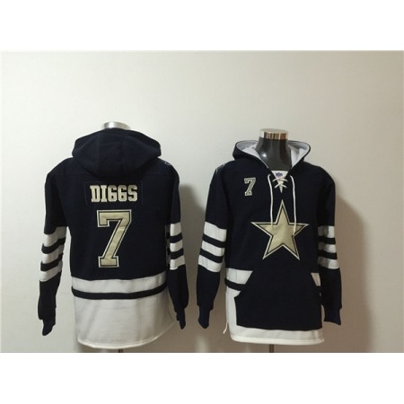 Men's Dallas Cowboys #7 Trevon Diggs Black Ageless Must-Have Lace-Up Pullover Hoodie