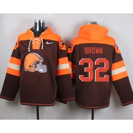 Nike Browns #32 Jim Brown Brown Player Pullover NFL Hoodie
