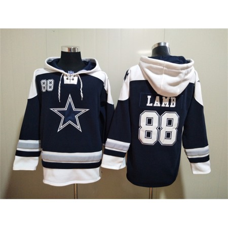 Men's Dallas Cowboys #88 CeeDee Lamb Navy Ageless Must-Have Lace-Up Pullover Hoodie