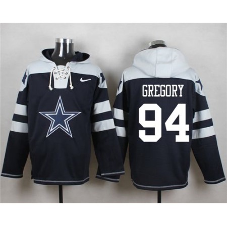 Nike Cowboys #94 Randy Gregory Navy Blue Player Pullover NFL Hoodie