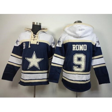 Nike Cowboys #9 Tony Romo Blue Sawyer Hoodie Sweatshirt NFL Hoodie
