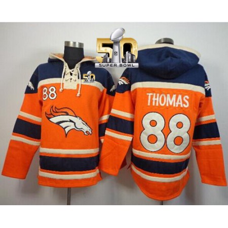 Denver Broncos #88 Demaryius Thomas Orange Super Bowl 50 Sawyer Hoodie Sweatshirt NFL Hoodie