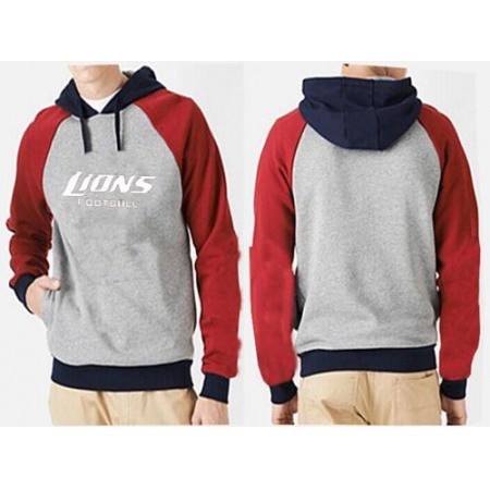 Detroit Lions English Version Pullover Hoodie Grey & Red