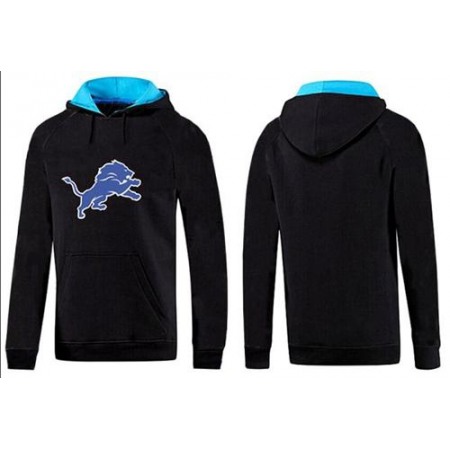 Detroit Lions Logo Pullover Hoodie Black & Blue