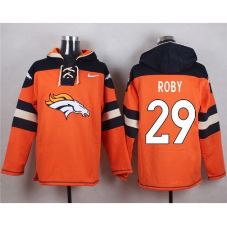 Nike Broncos #29 Bradley Roby Orange Player Pullover NFL Hoodie