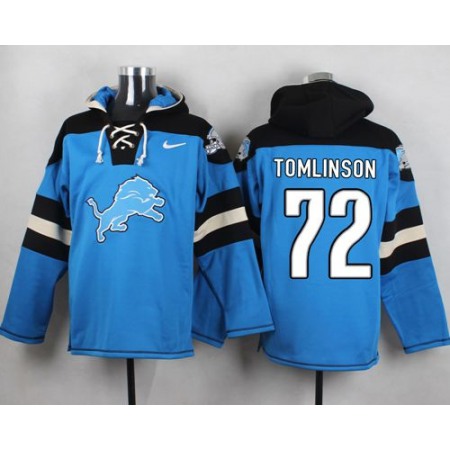 Nike Lions #72 Laken Tomlinson Blue Player Pullover NFL Hoodie